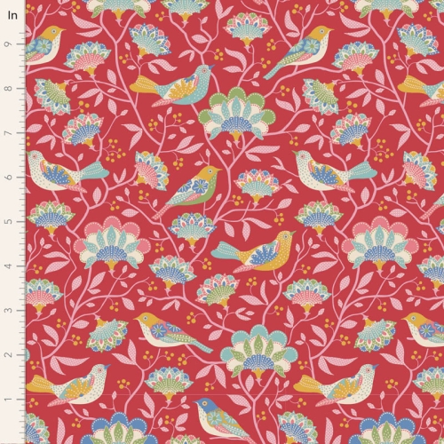 Tilda Patchwork Stoff Baumwolle - Jubilee - Bird Tree Red
